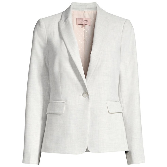 REBECCA TAYLOR Tailored Linen-Blend Suiting Jacket - Picture 1 of 8